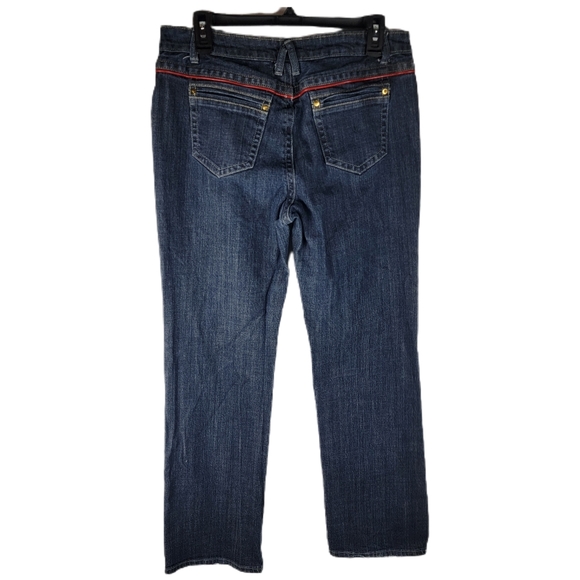 FYLO Vintage Boot Cut Jeans with Red Accent Trim Size 8 - Picture 3 of 8